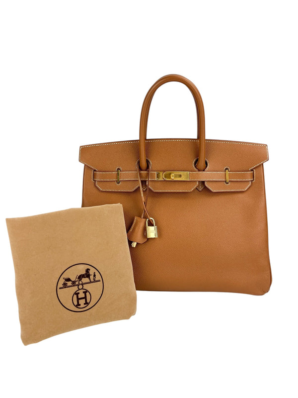 Hermes Birkin 35 Gold Veau Courchevel Gold Hardware