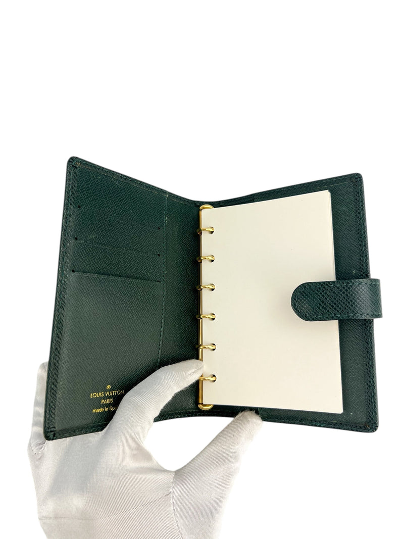 Louis Vuitton Green Taiga PM Agenda