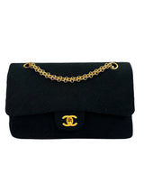 Chanel Black Jersey Vintage Small Double Flap Classic