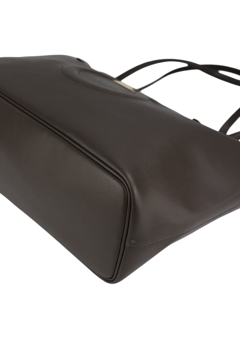 Salvatore Ferragamo Dark Grey Leather City Tote