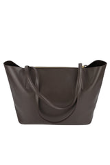 Salvatore Ferragamo Dark Grey Leather City Tote