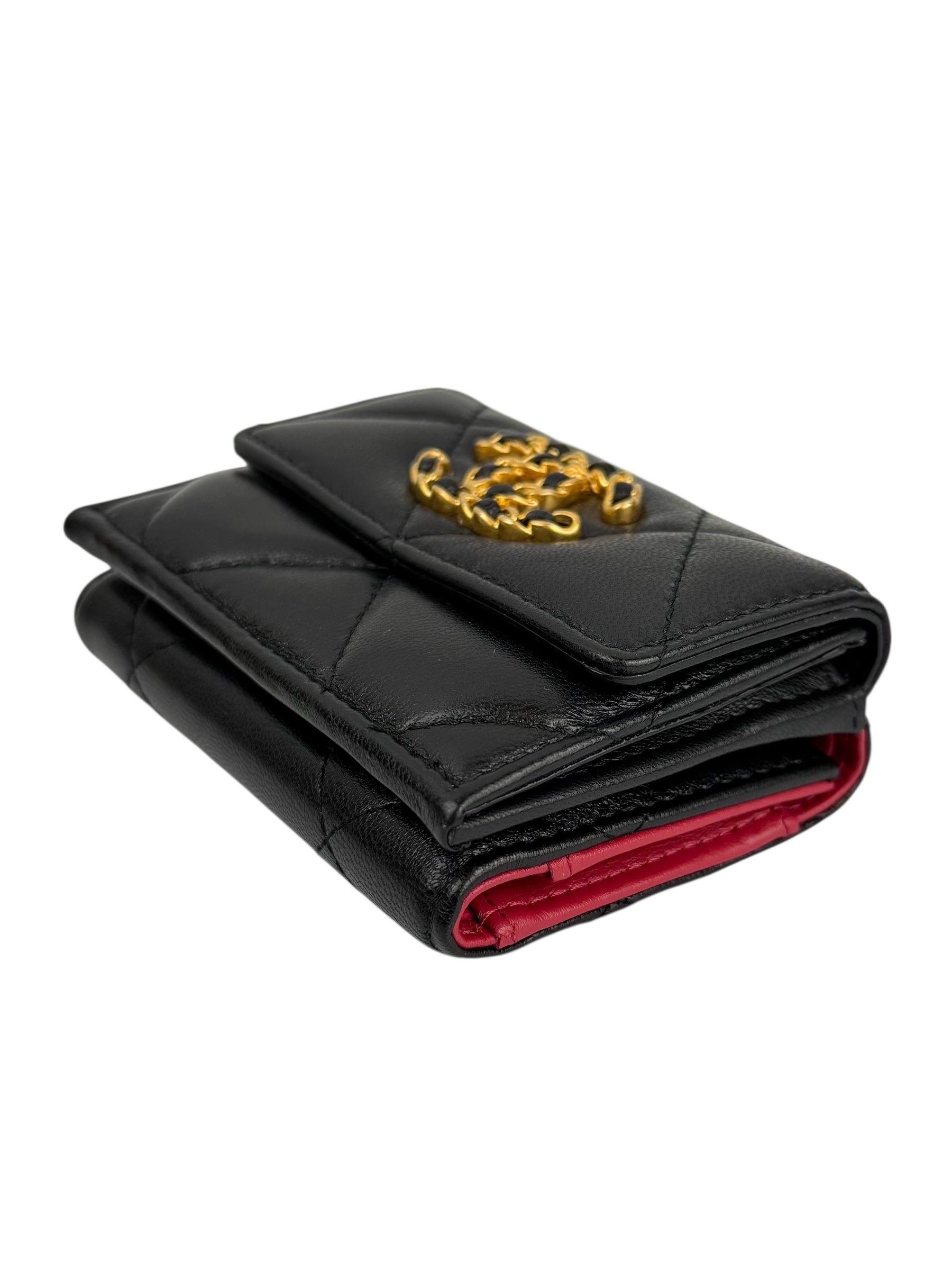 chanel-black-lambskin-quilted-chanel-19-compact-wallet-2
