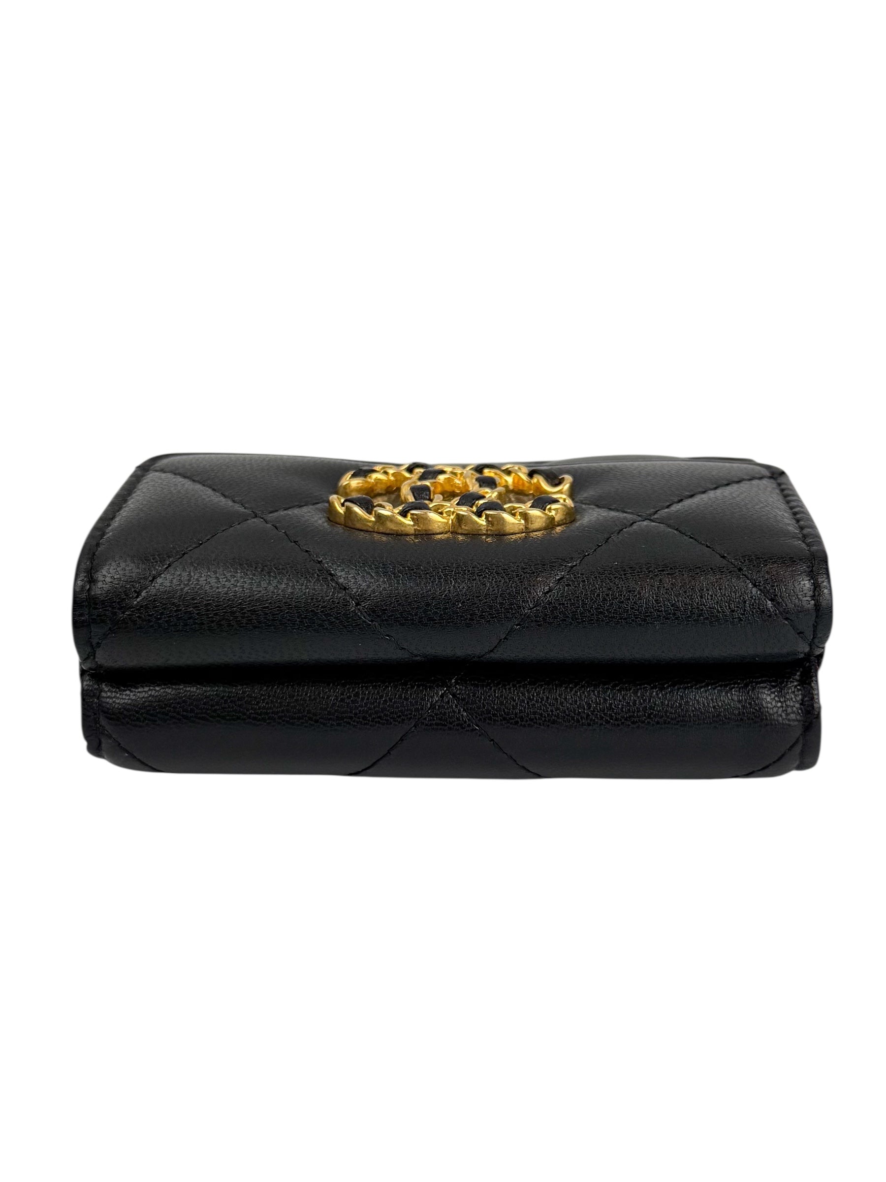 chanel-black-lambskin-quilted-chanel-19-compact-wallet-4