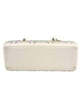 Dior Off White Satin Rhinestone Lady Dior Mini