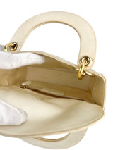 Dior Off White Satin Rhinestone Lady Dior Mini