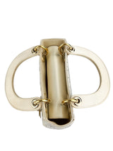 Dior Off White Satin Rhinestone Lady Dior Mini