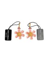 Dolce & Gabbana Runway Flower W/ Pink Crystals Earrings (FULL SET)