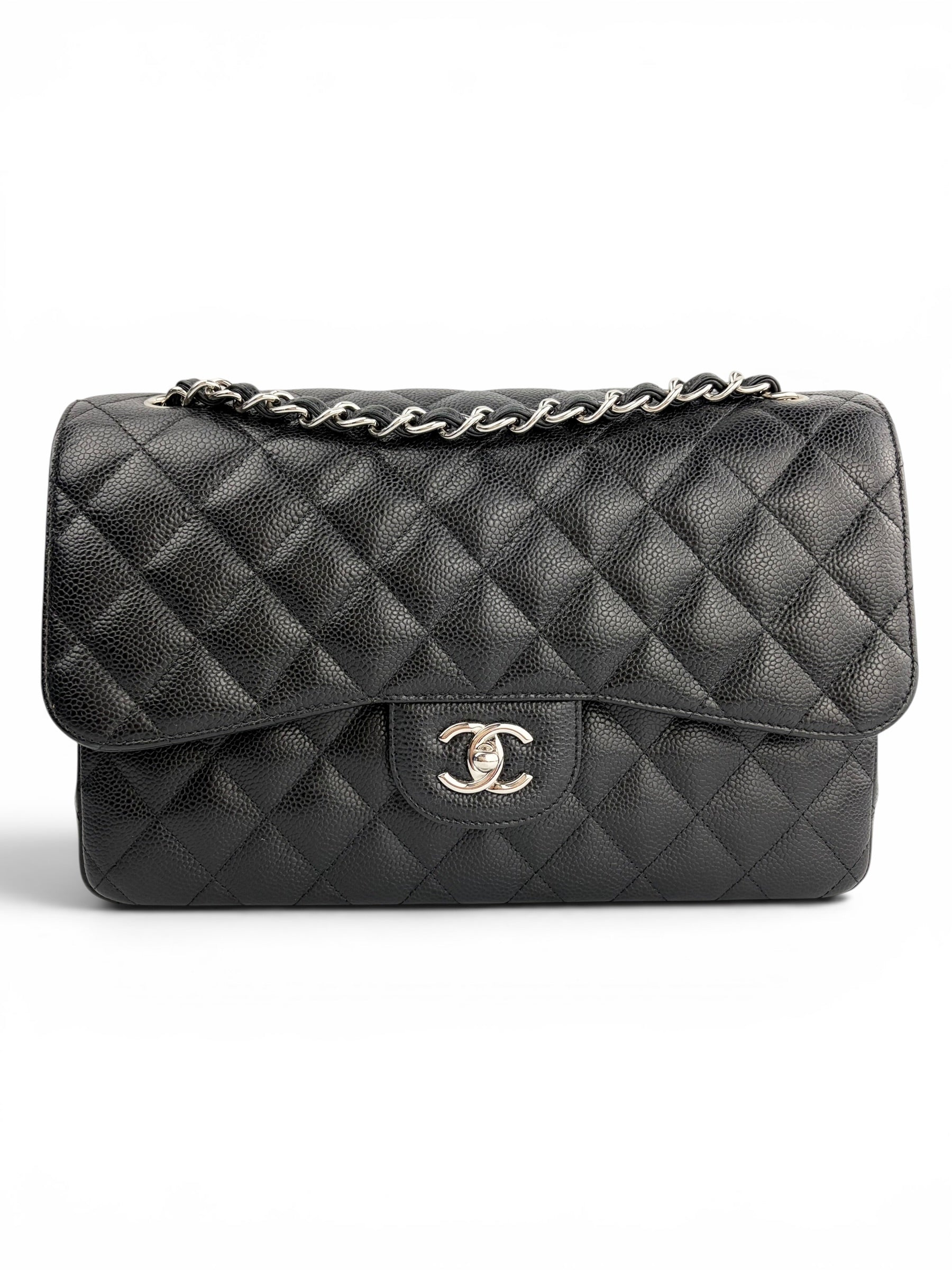 chanel-black-caviar-jumbo-classic-double-flap--full-set--0