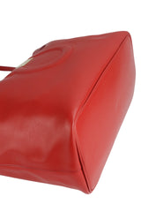 Salvatore Ferragamo Red Leather City Tote W/ Pouch