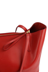 Salvatore Ferragamo Red Leather City Tote W/ Pouch