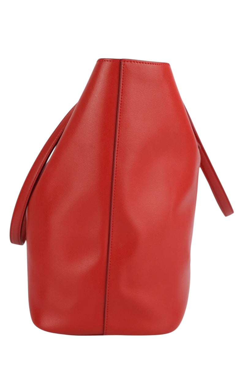 Salvatore Ferragamo Red Leather City Tote W/ Pouch