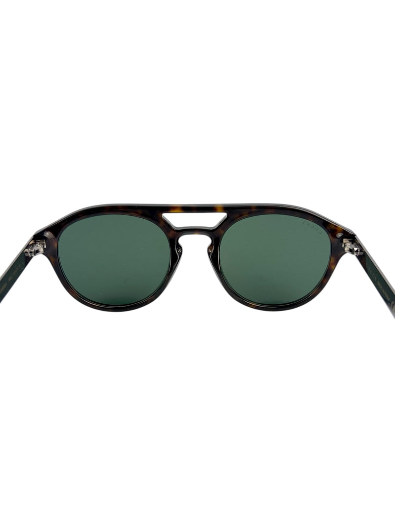 Gucci Brown Tortoise Round Sunglasses