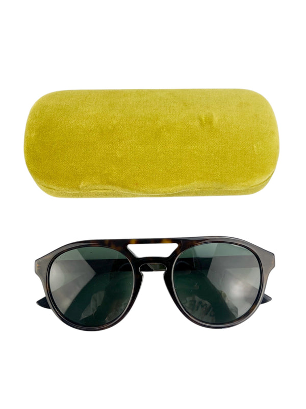 Gucci Brown Tortoise Round Sunglasses