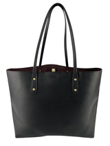 Coach Black & Brown Leather Reversible Tote W/ Gold Hardware