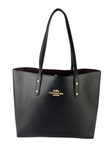 Coach Black & Brown Leather Reversible Tote W/ Gold Hardware