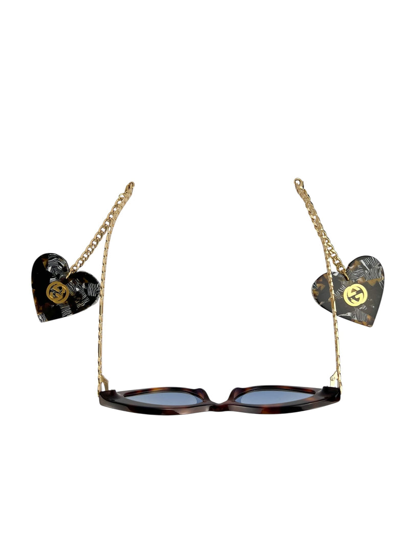 Gucci Cateye Tortoise Heart Charm Sunglasses
