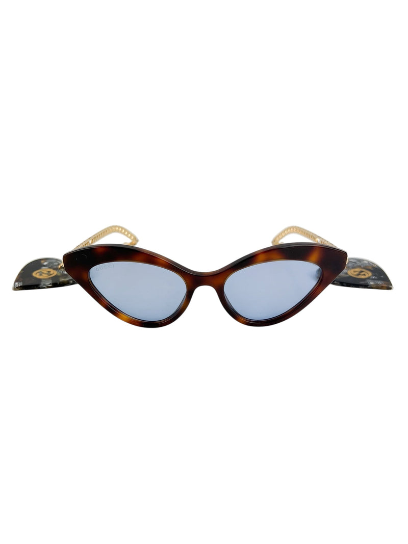 Gucci Cateye Tortoise Heart Charm Sunglasses