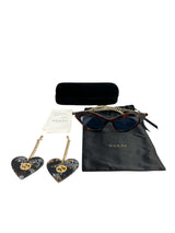 Gucci Cateye Tortoise Heart Charm Sunglasses