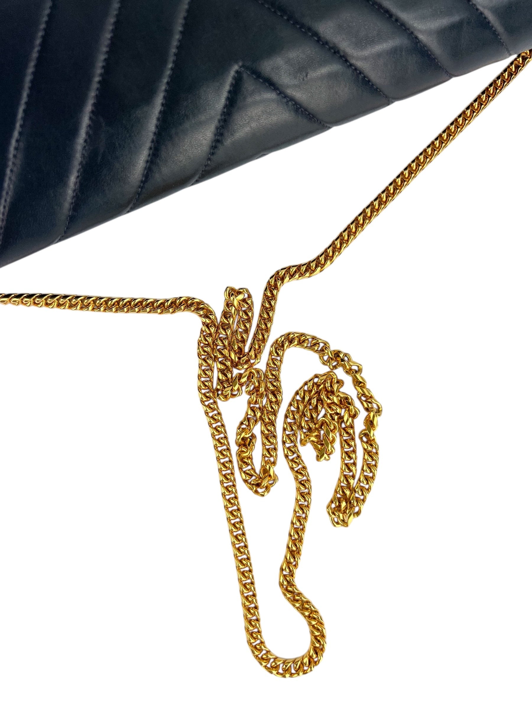 Saint Laurent Black Leather Wristlet (FULL SET)