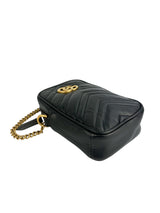 Gucci Black Marmont Mini Zip Top Crossbody Leather