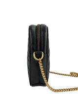 Gucci Black Marmont Mini Zip Top Crossbody Leather