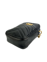 Gucci Black Marmont Mini Zip Top Crossbody Leather