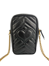 Gucci Black Marmont Mini Zip Top Crossbody Leather