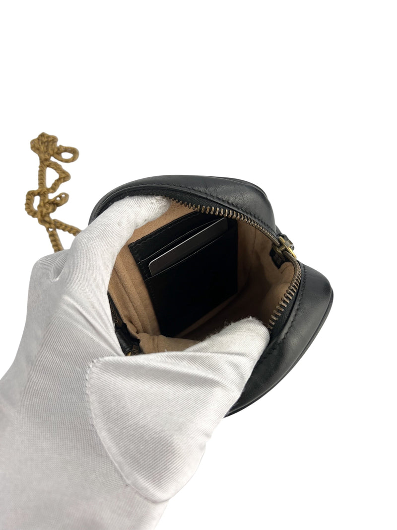 Gucci Black Marmont Mini Zip Top Crossbody Leather