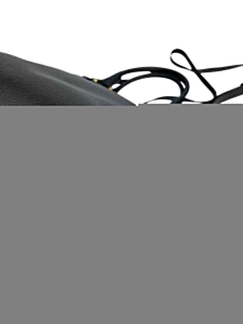 Prada Large Black Pebbled Leather Zip Front Tote
