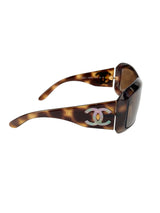 Chanel Tortoise Mother-of-Pearl CC Logo Sunglasses