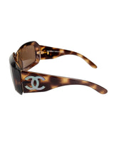 Chanel Tortoise Mother-of-Pearl CC Logo Sunglasses