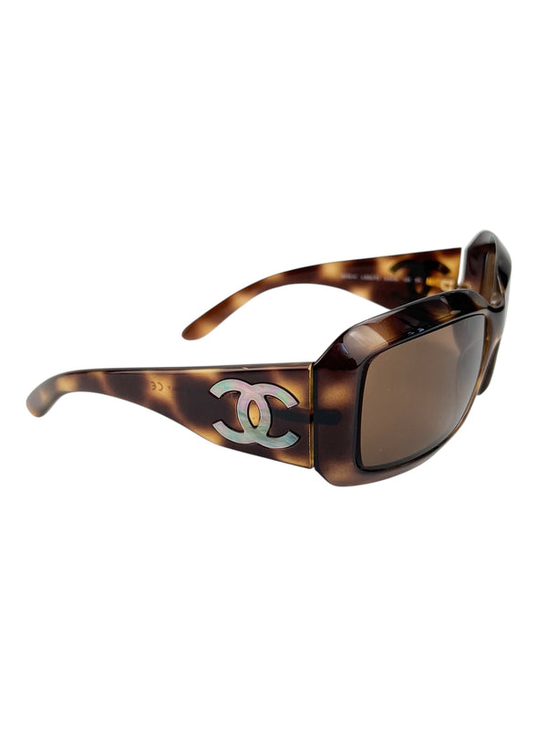 Chanel Tortoise Mother-of-Pearl CC Logo Sunglasses