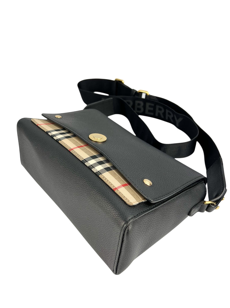 Burberry Black Leather Note Crossbody