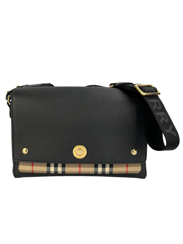 Burberry Black Leather Note Crossbody