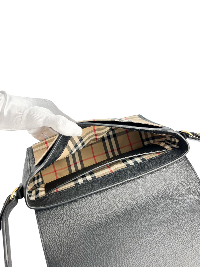 Burberry Black Leather Note Crossbody