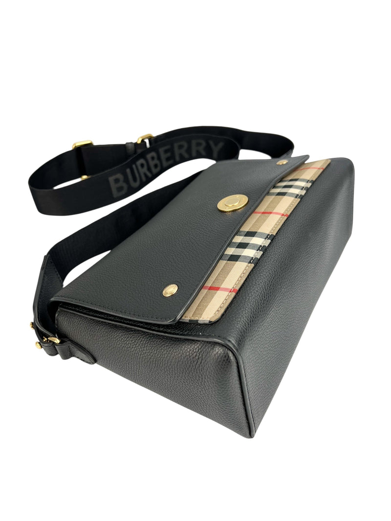 Burberry Black Leather Note Crossbody
