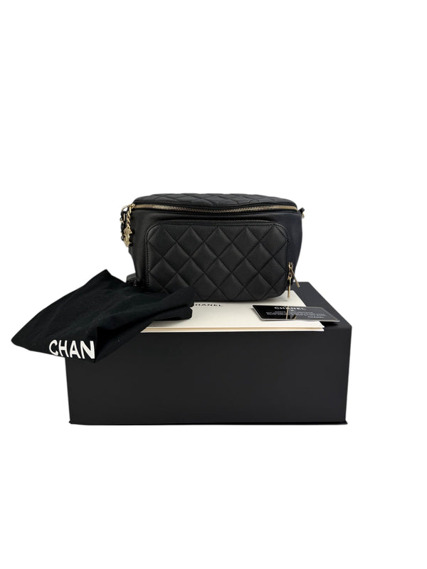 Chanel Black Caviar Bum Bag (FULL SET)