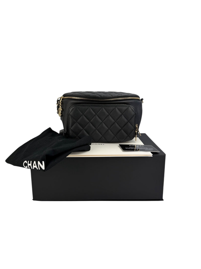 Chanel Black Caviar Bum Bag (FULL SET)