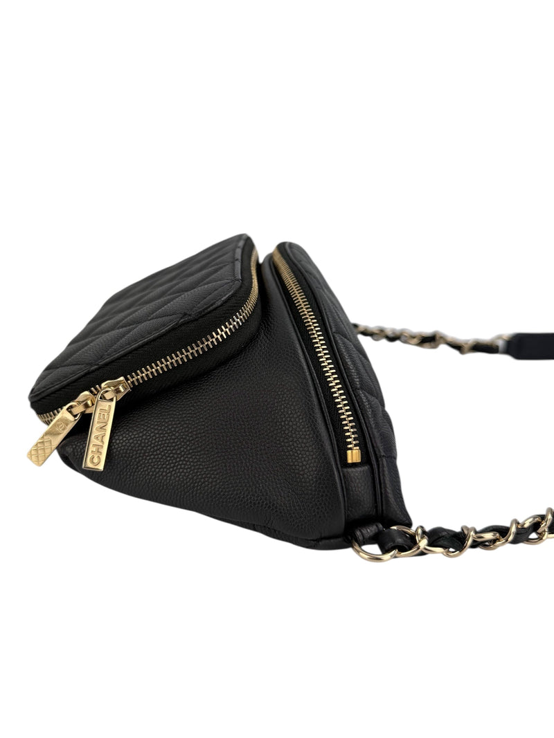Chanel Black Caviar Bum Bag (FULL SET)