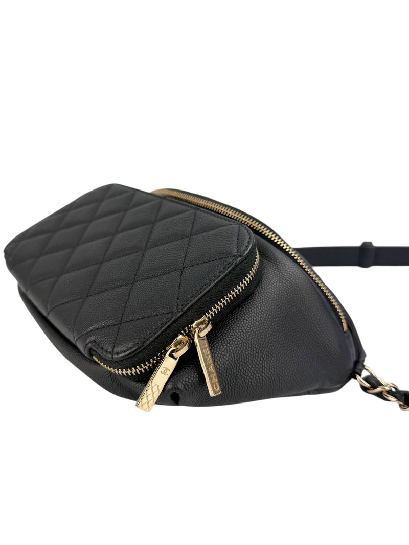Chanel Black Caviar Bum Bag (FULL SET)