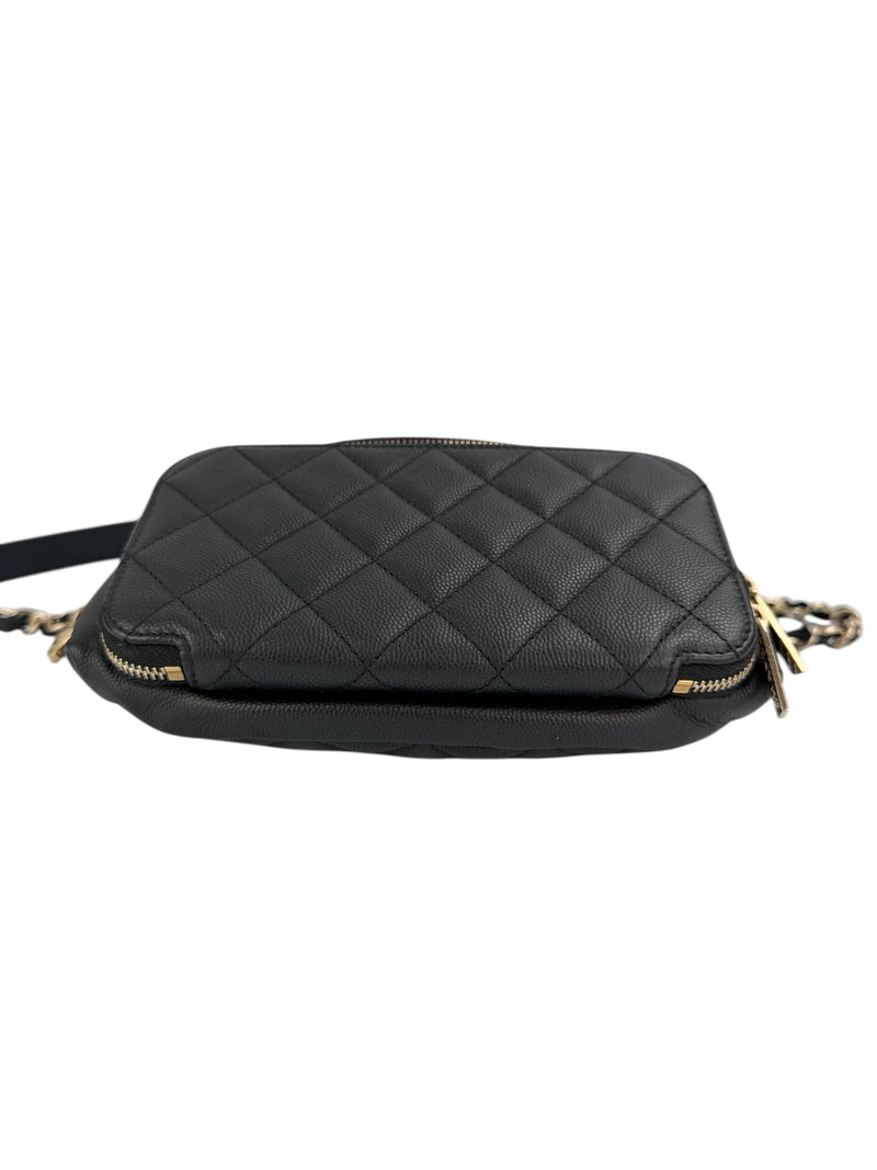 Chanel Black Caviar Bum Bag (FULL SET)