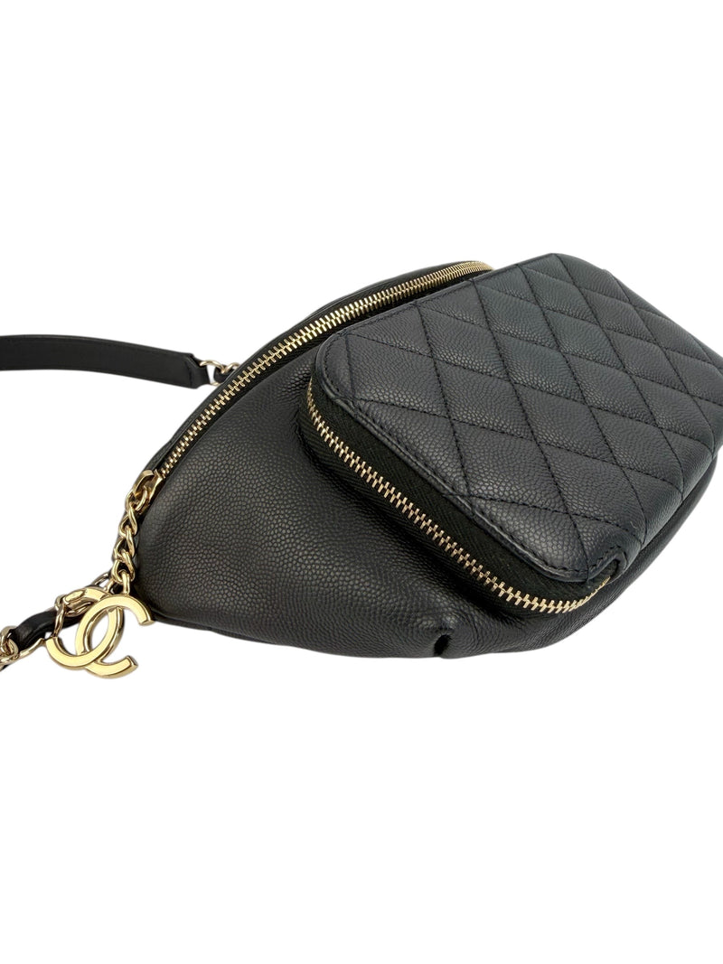 Chanel Black Caviar Bum Bag (FULL SET)