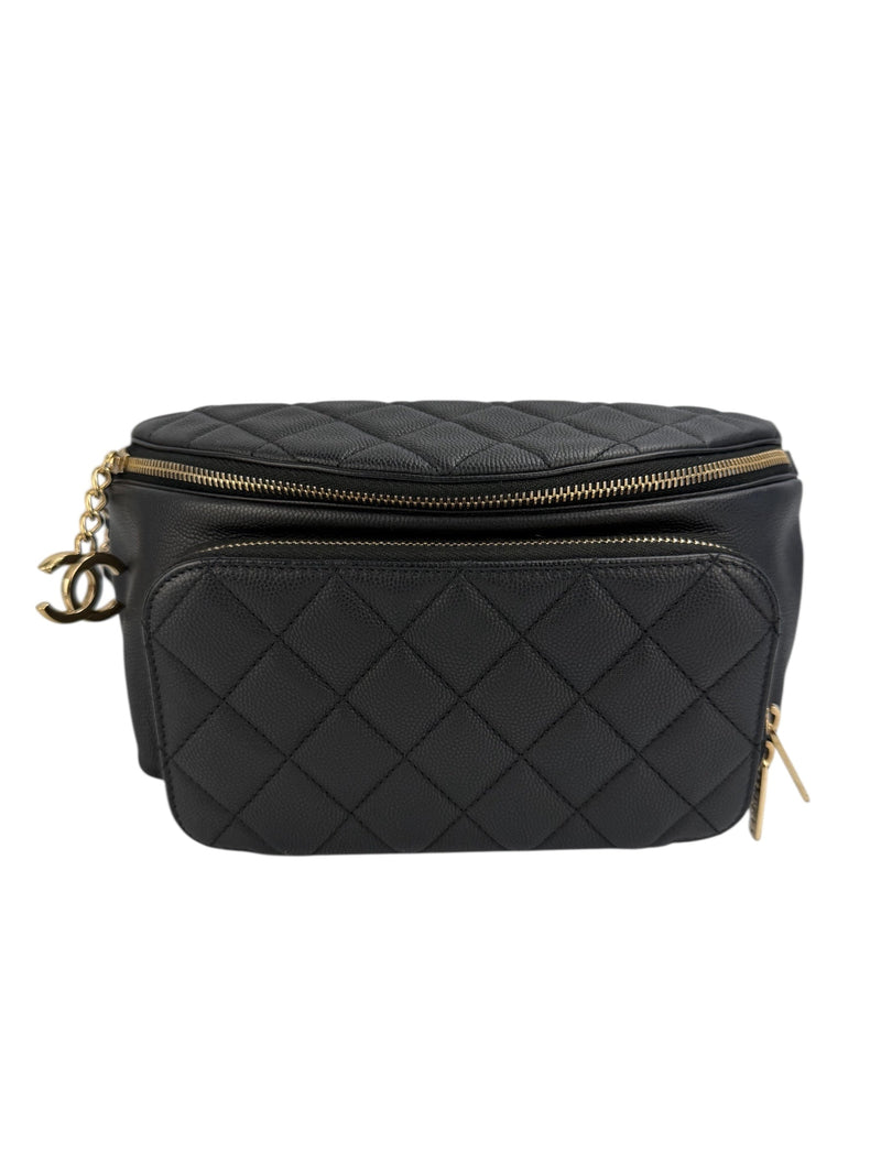 Chanel Black Caviar Bum Bag (FULL SET)