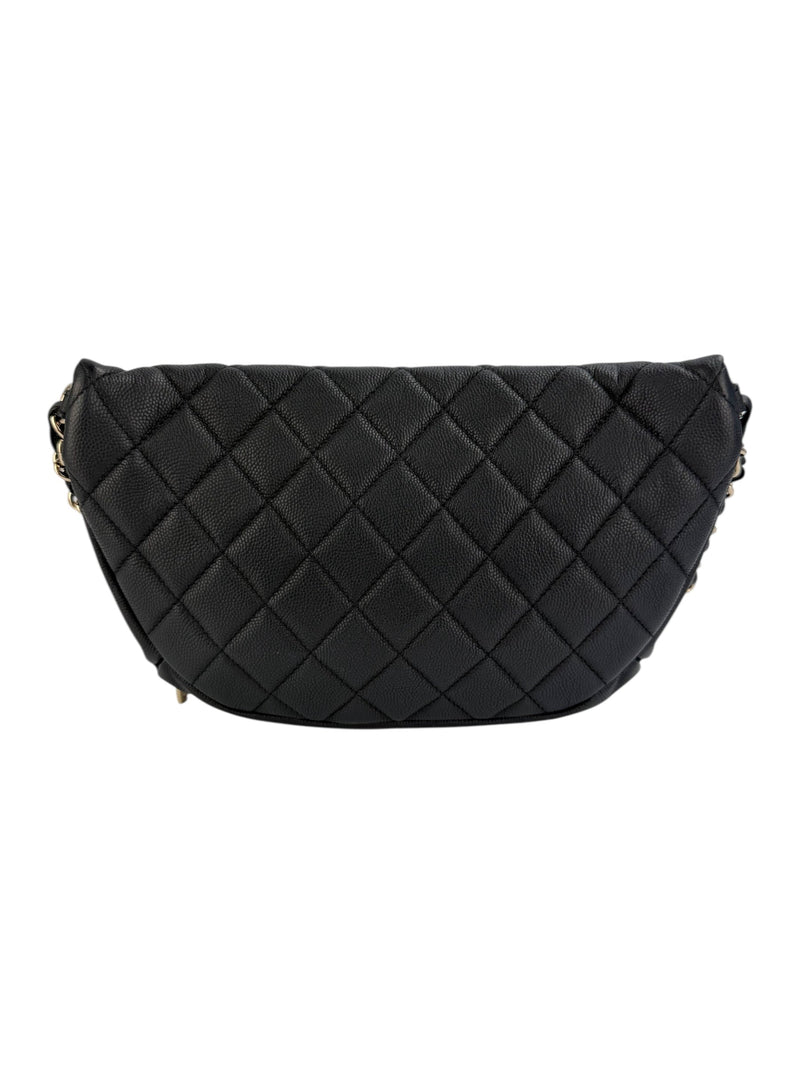 Chanel Black Caviar Bum Bag (FULL SET)