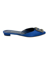 Manolo Blahnik Blue Hangisi Mules Size 36