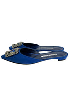 Manolo Blahnik Blue Hangisi Mules Size 36