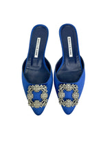 Manolo Blahnik Blue Hangisi Mules Size 36