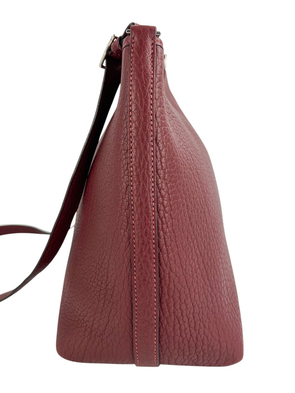 Hermes Deep Red Buffalo Leather Berlingot