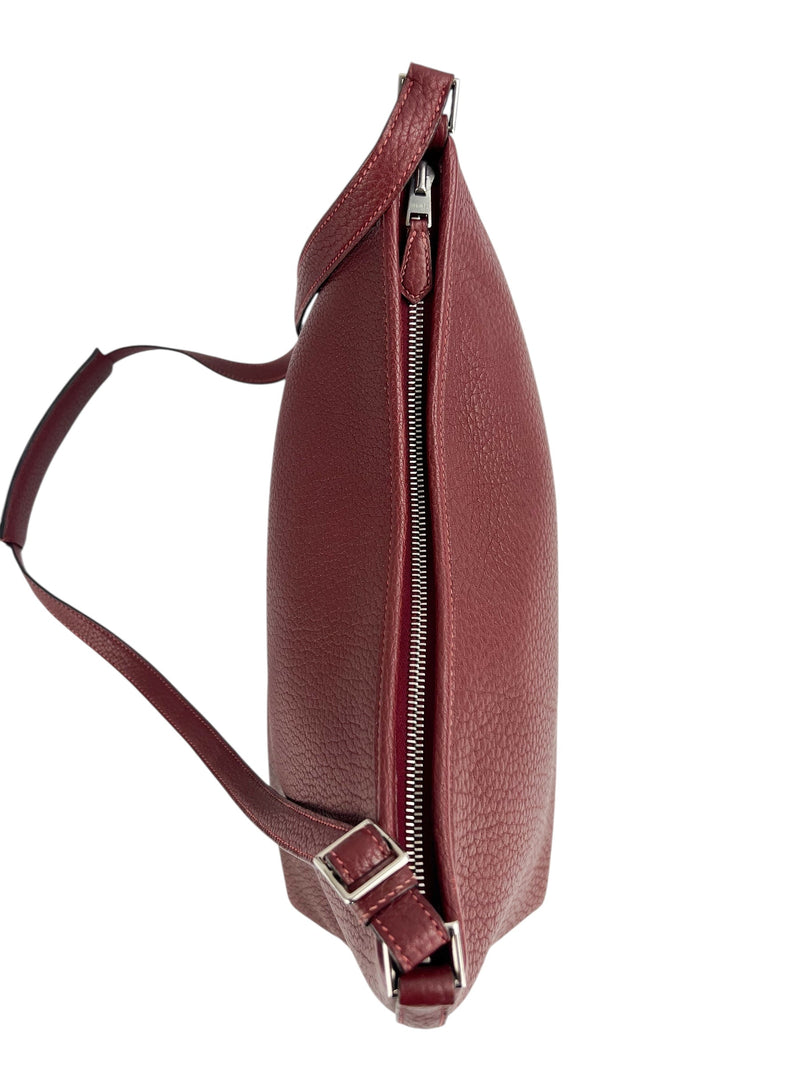 Hermes Deep Red Buffalo Leather Berlingot