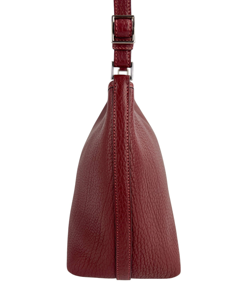 Hermes Deep Red Buffalo Leather Berlingot